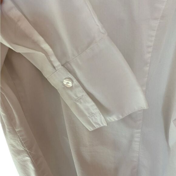 EUC Dalia Collection Long White Blouse with Ruffles - Picture 10 of 11